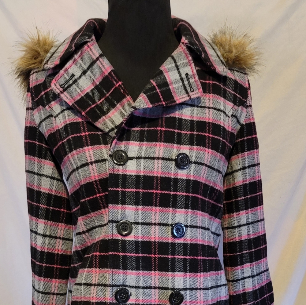 PINK by VS plaid hooded coat